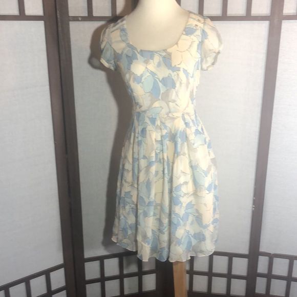 Moulinette Soeurs cap sleeve pastel dress size 0 Anthropology brand - Picture 1 of 16